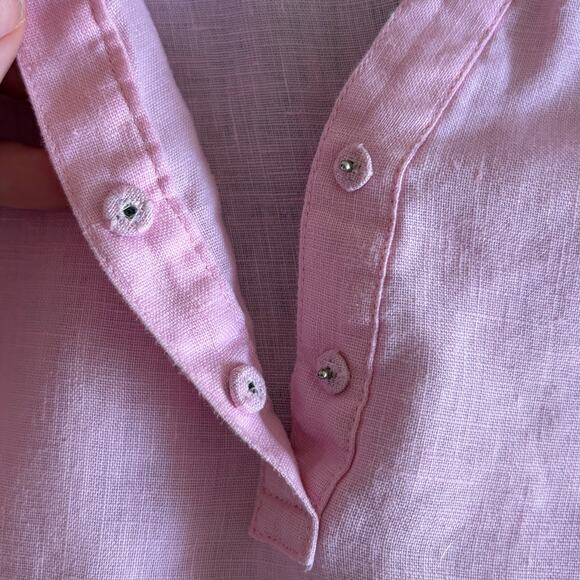 Lily Pulitzer Bekah Lenin Top Medium Pink 3/4 Bell Sleeve Ruffle Preppy Girly - Picture 5 of 11